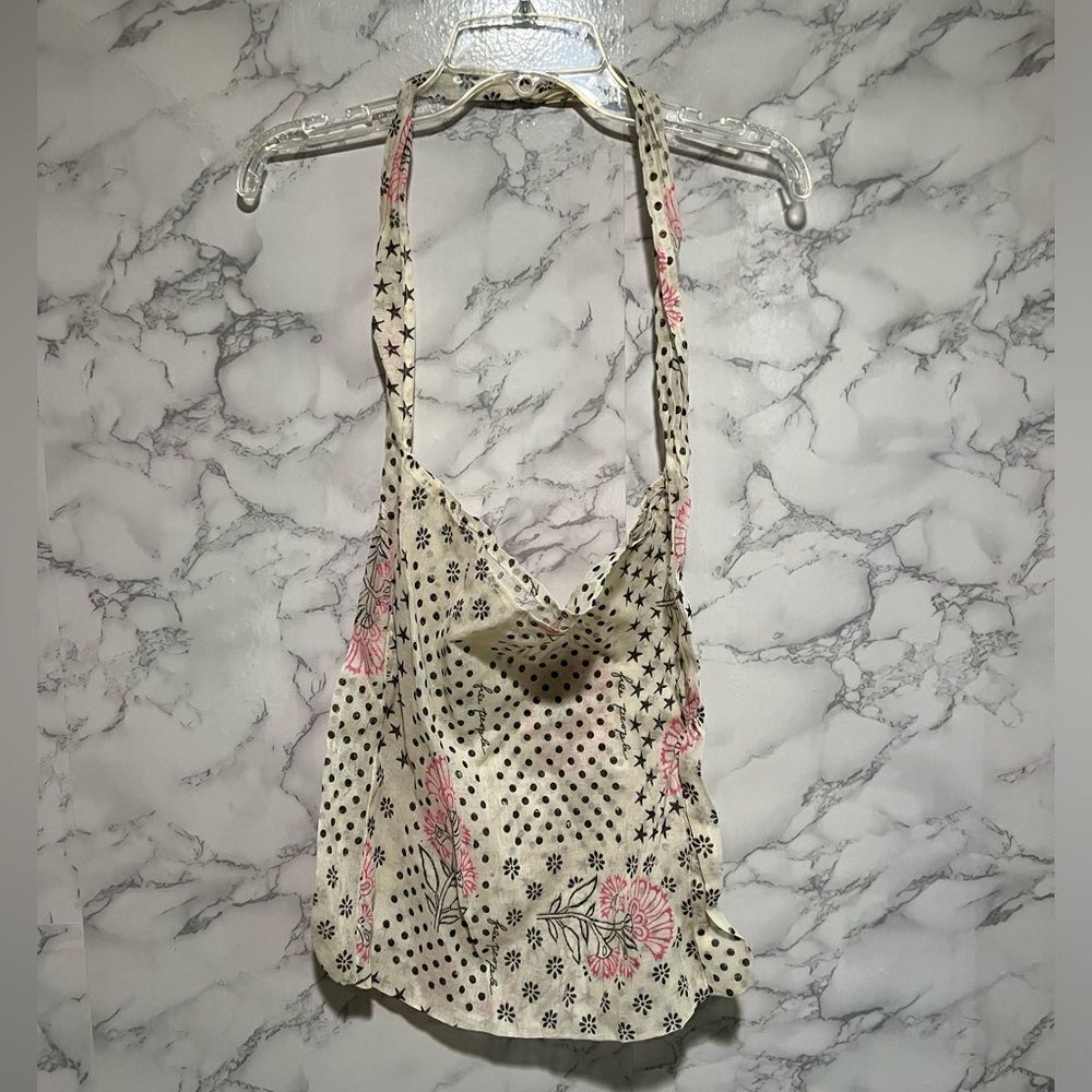 Free People Pink and Black Print Tote Bag